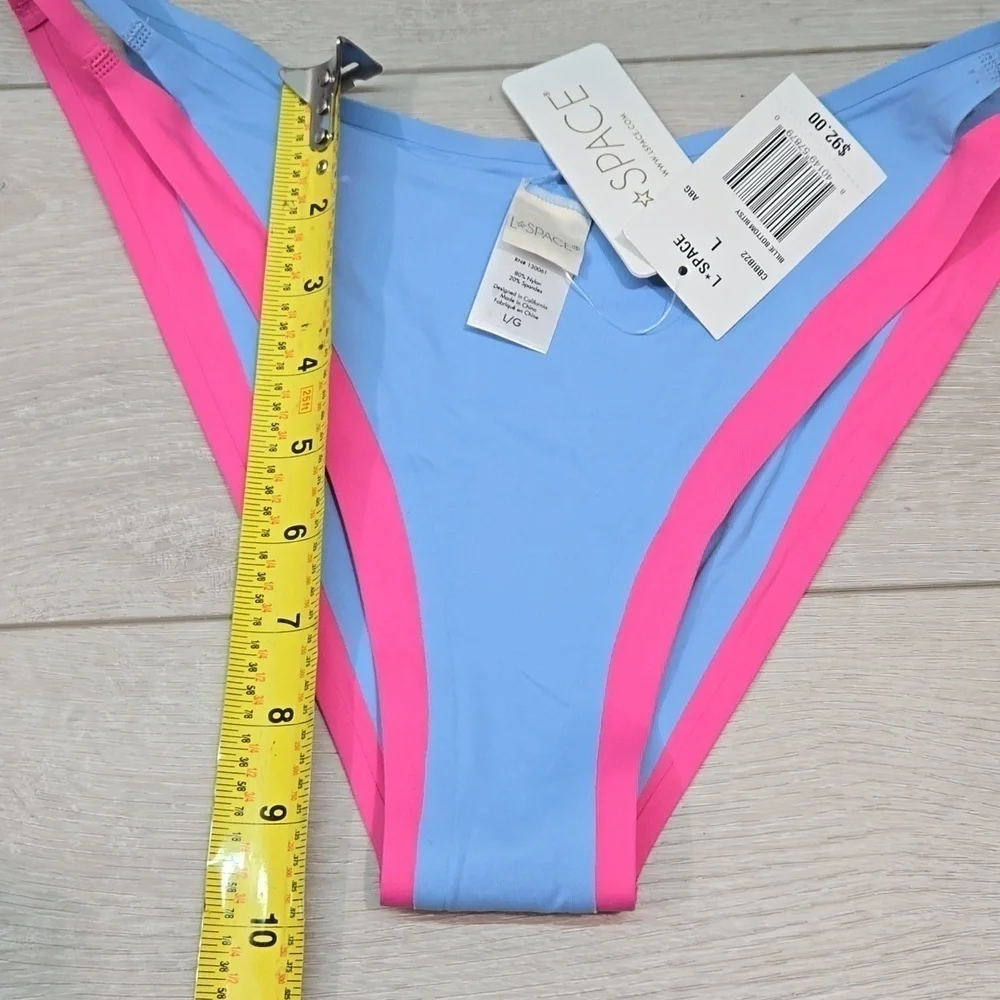 NWT L Space Women Anthropologie Billie Aura bubble gum Bottom Bitsy Swim sz L